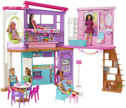 Barbie Malibu Huis - Poppenhuis met 2 verdiepingen en 30+ accessoires - Multi kleuren