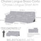 Hoes voor chaise longue met korte armleuning links Eysa THOR Bruin 110 x 110 x 310 cm