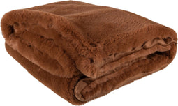 J-Line Plaid Cutie - Fleece Deken – Polyester – 180x130 cm – Sienna Bruin