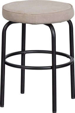 WOOOD Exclusive Tris Kruk - Leer - Zwart/ Zand - 45x38x38