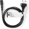 Nedis Stroomkabel - Euro Male - IEC-320-C7 - Recht - Recht - Vernikkeld - 2.00 m - Plat - PVC - Zwart - Label