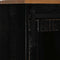 vidaXL - Dressoir - HALDEN - met - schuifdeur - 80x40x80 - cm - massief - hout - zwart