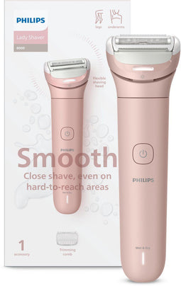 Philips Series 8000 - Ladyshave - Glad scheren met LED-lampje en 3-messen systeem - Roze