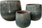 PTMD Bloempot Nikka - 49x49x44 cm - Keramiek - Groen - Set van 3