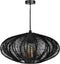 Mica Decorations Kanti Hanglamp - H17 x Ø31 cm - Metaal - Zwart