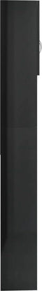 vidaXL - Wasmachinekast - 64x25,5x190 - cm - hoogglans - zwart