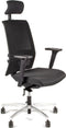 Linea bureaustoel Omnia 01/PT - ergonomisch EN1335 - met hoofdsteun - multi verstelbaar - max. draagvermogen 110kg - zwart - LF-3134005