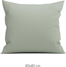 Zohome Satinado Kussensloop - Katoensatijn - 80x80cm - Grijs