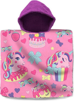 Badponcho Cupcake Meisjes Katoen Roze