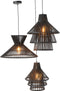 J-Line hanglamp Lagen - hout - zwart - small