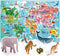 Headu Legpuzzel Wereld met 3D Elementen, 108st.