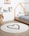 HEART - Laagpolig vloerkleed - Beige/Zwart - 140 cm - Katoen