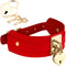 Heart Lock & Key Collar – Burgundy / Gold