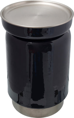 Hearthome & Living - Bijzettafel - Art Deco - Antraciet/Zilver - 31,5x31,5x46,5cm (LxBxH) - Metaal