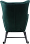 Hearthome & Living - Schommelstoel Bryana - Velours - Groen - 65x86x95cm - Belastbaar tot 180KG