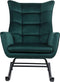 Hearthome & Living - Schommelstoel Bryana - Velours - Groen - 65x86x95cm - Belastbaar tot 180KG