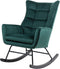 Hearthome & Living - Schommelstoel Bryana - Velours - Groen - 65x86x95cm - Belastbaar tot 180KG