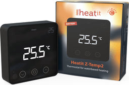 Heatit Z-Temp2 Draadloze Z-wave Plus thermostaat zwart