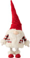 J-Line kerstfiguur Kerstman Staand Wiebel - polyester/pluche - rood/wit