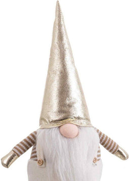 Christmas Kerstversiering Wit Gouden Zand Weefsel 19 X 16 X 35 Cm