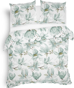 Heckett & Lane Annila Dekbedovertrek - Flanel - Lits-jumeaux - 240x200/220 cm - Mint Green