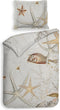 Heckett & Lane Axelia Dekbedovertrek - Eenpersoons - 140x200/220cm - Katoen Satijn dekbedovertrek - Naturel