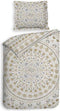 Heckett & Lane Barbola Dekbedovertrek - Eenpersoons - 140x200/220 cm - Bone Brown