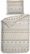 Heckett & Lane Barbola Dekbedovertrek - Eenpersoons - 140x200/220 cm - Bone Brown