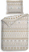 Heckett & Lane Barbola Dekbedovertrek - Lits-jumeaux - 240x200/220 cm - Bone Brown