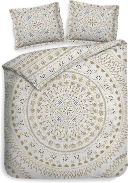 Heckett & Lane Barbola Dekbedovertrek - Lits-jumeaux - 260x200/220 cm - Bone Brown