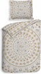 Heckett & Lane Barbola Dekbedovertrek - Lits-jumeaux - 260x200/220 cm - Bone Brown