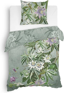 Heckett & Lane Bertil Dekbedovertrek - Twill - Eenpersoons - 140x200/220 cm - Laurel Green