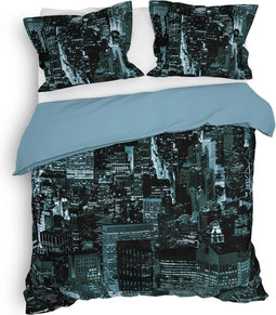 Heckett & Lane Brasco Dekbedovertrek - Tweepersoons - 200x200/220 cm - City Blue