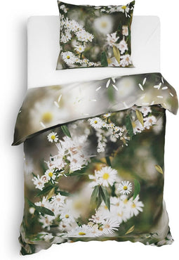 Heckett & Lane Camilla Dekbedovertrek - Eenpersoons - 140x200/220 cm - Dark Green