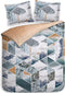 Heckett & Lane Carey - Dekbedovertrek - Eenpersoons - 140x200/220 cm + 1 kussensloop 60x70 cm - Storm Blue