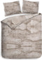 Heckett & Lane Charly Dekbedovertrek - Lits Jumeaux - 260x200/220cm - Katoen Satijn dekbedovertrek - Naturel