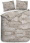 Heckett & Lane Charly Dekbedovertrek - Tweepersoons - 200x200/220cm - Katoen Satijn dekbedovertrek - Naturel