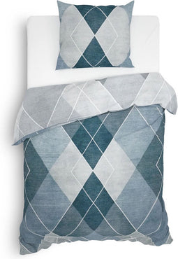 Heckett & Lane Danny Dekbedovertrek - Twill - Eenpersoons - 140x200/220 cm - Shady Blue