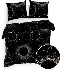 Heckett & Lane Flanel Dekbedovertrek Cayla (Night Black) - 140x200/220 cm