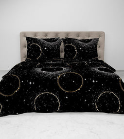 Heckett & Lane Flanel Dekbedovertrek Cayla (Night Black) - 200x200/220 cm