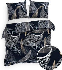 Heckett & Lane Flanel Dekbedovertrek Liba (Oil Black) - 200x200/220 cm