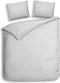 Heckett & Lane Franela - Flanel - Dekbedovertrek - Lits-jumeaux - 260x200/220 cm - Silver Grey