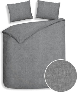 Heckett & Lane Franela - Flanel - Dekbedovertrek - Litsjumeaux XL - 260x200/220 cm - Dark Grey
