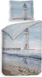 Heckett & Lane Fraya - Dekbedovertrek - Eenpersoons - 140x200/220 cm - Blauw