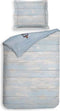Heckett & Lane Fraya - Dekbedovertrek - Eenpersoons - 140x200/220 cm - Blauw