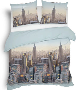 Heckett & Lane Hayden Dekbedovertrek - Flanel - Tweepersoons - 200x200/220 cm - Airy Blue