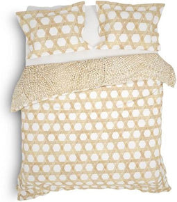 Heckett & Lane Inaya - Dekbedovertrek - Tweepersoons - 200x200/220 cm + 2 kussenslopen 60x70 cm - Cane Beige