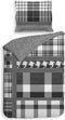 Heckett & Lane Jenna - Dekbedovertrek - Eenpersoons - 140x200/220 cm - Black/White