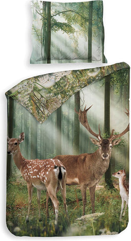 Heckett & Lane Jimmy Dekbedovertrek - Eenpersoons - 140x200/220 cm - Green