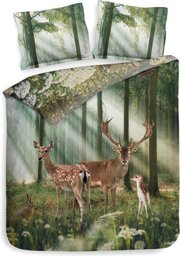 Heckett & Lane Jimmy Dekbedovertrek - Tweepersoons - 200x200/220 cm - Green